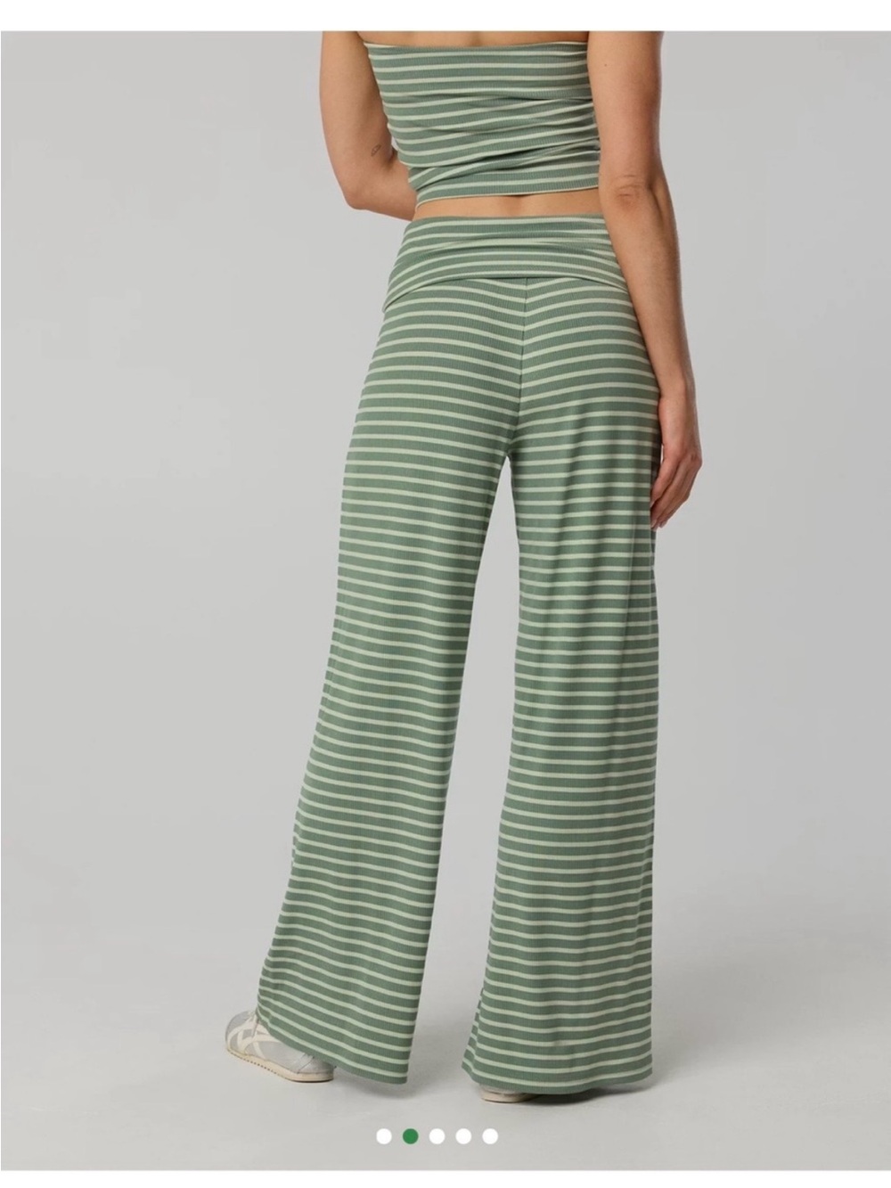 OFFLINE By Aerie Thumbs Up Heavyweight Foldover Trouser | striped wide leg pants